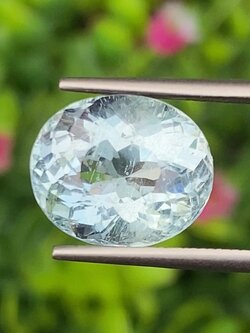 พลอย อความารีน Aquamarine 6.80 กะรัต (Cts.) พลอยแท้ อัญมณีมงคลประจําวันเกิด เครื่องประดับพลอย