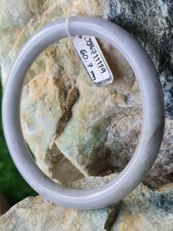 JB6711119 หยก พม่า แท้ Jade กำไลหยก 60.7 มม. (Jadeite bracelet) พม่า (Myanmar)