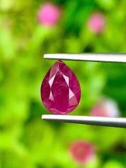 พลอย ทับทิม พม่า (Burmese Ruby Sapphire) 1.53 กะรัต พลอยแท้ อัญมณีมงคลประจําวันเกิด เครื่องประดับพลอย