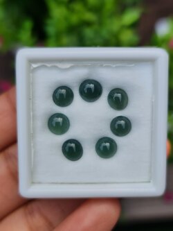 หยกพม่า (Burmese jadeite ) 6 เม็ด 5.12 กะรัต หยกแท้ อัญมณีมงคลประจําวันเกิด เครื่องประดับหยก