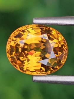 พลอย บุษราคัม yellow sapphire 3.08 กะรัต (Cts.) พลอยแท้ อัญมณีมงคลประจําวันเกิด เครื่องประดับพลอย