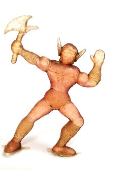 ตุ๊กตุ่นแอ๊นท์ หุ่นยนต์ถือขวาน ขนาด 2 นิ้ว ตามรูป ตัวยางใส สีส้ม