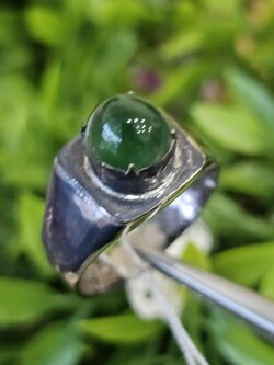 หยก พม่า แท้ Jade แหวนหยก (jadeite Ring) Size 59 ดิบ ไม่ผ่านการปรับปรุง (Type A) พม่า (Myanmar)