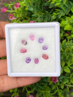 พลอย แซฟไฟร์ Sapphire 8 เม็ด 4.57 กะรัต (cts.) พลอยแท้ อัญมณีมงคลประจําวันเกิด เครื่องประดับพลอย