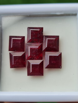 พลอย ทับทิม Ruby sapphire 7 เม็ด 18.7 กะรัต (Cts.) พลอยแท้ อัญมณีมงคลประจําวันเกิด เครื่องประดับพลอย