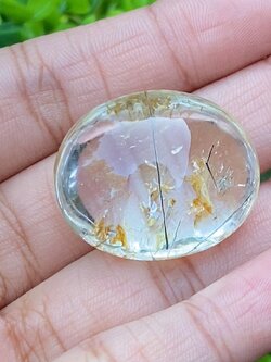 โป่งข่าม ควอตซ์ Rutilated Quartz 78.96 กะรัต Cts. พลอยแท้ อัญมณีมงคลประจําวันเกิด เครื่องประดับพลอย