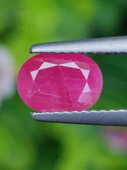 พลอย ทับทิม พม่า (Burmese Ruby Sapphire) 1.35 กะรัต พลอยแท้ อัญมณีมงคลประจําวันเกิด เครื่องประดับพลอย