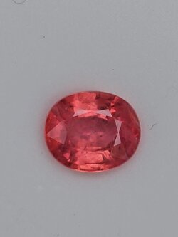 พลอย ซองเจีย ส้มอมชมพู (Pinkish Orange Sapphire) 1.33 กะรัต (Cts.) พลอยแท้ อัญมณีมงคลประจําวันเกิด เครื่องประดับพลอย