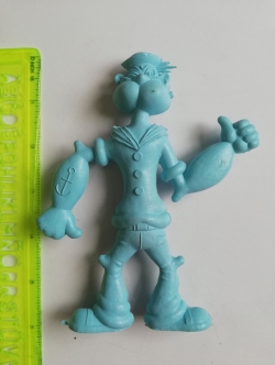 ของเล่น ย้อนยุค ของสะสมเรโทร " ตุ๊กตุ่น แอ๊นท6" Ants ตุ๊กตุ่นพลาสติกสีฟ้า รูป ป๊อบอาย Popeye