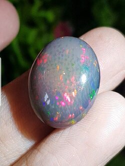 พลอย แบล็ก โอปอล Black Opal 13.73 กะรัต (Cts.) พลอยแท้ อัญมณีมงคลประจําวันเกิด เครื่องประดับพลอย