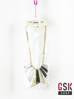 สร้อยคอลายหินอ่อน ขาว-ดำ