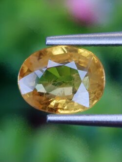 พลอย บุษราคัม Yellow Sapphire 1.80 กะรัต (Cts.) พร้อมใบเซอร์ พลอยแท้ อัญมณีมงคลประจําวันเกิด เครื่องประดับพลอย