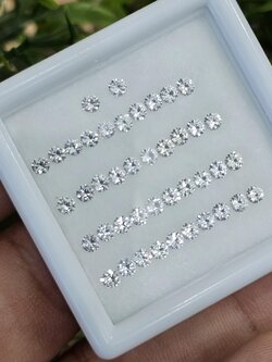 พลอย ขาว ไวท์ แซฟไฟร์ White Sapphire 42 เม็ด 3.05 กะรัต (Cts.)พลอยแท้ อัญมณีมงคลประจําวันเกิด เครื่องประดับพลอย