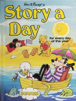หนังสือภาพการ์ตูนดิสนีย์น่ารัก **หนังสิอเก่า มีตำหนิ โปรดตรวจสอบทุกภาพ ปกแข็ง ฉบับภาษาอังกฤษ เล่าเรื่องราวของทุกวันในฤดูร้อน ผ่านตัวการ์ตูนจากดิสนีย์ Story a Day for every day of the year ,Summer