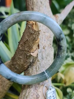 JT6711215 หยก พม่า แท้ Jade กำไลหยก 50.7 มม. (Jadeite bracelet) พม่า (Myanmar)