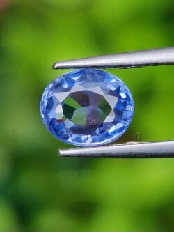 พลอย ไพลิน blue sapphire 0.91 กะรัต (Cts.) พลอยแท้ อัญมณีมงคลประจําวันเกิด เครื่องประดับพลอย