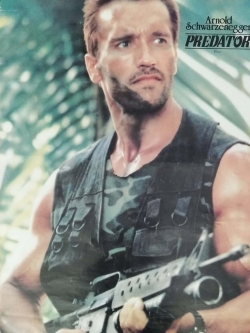 ภาพโปสเตอร์เก่า อาร์โนลด์ ชวาร์เซเน็กเกอร์ จากภาพยนต์เรื่องพรีเดเตอร์, มือ2 Arnold Schawarzenegger, the Predator **มุมมีตำหนิ โปรดดูทุกภาพ