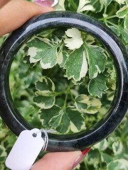 JB6804124 หยก พม่า แท้ Jade กำไลหยก 56.9 มม. (Jadeite bracelet) พม่า (Myanmar)