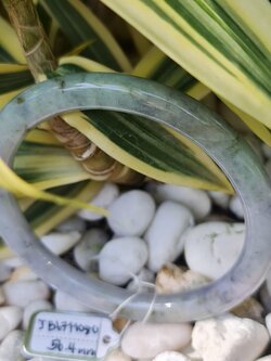 JB6711080 หยก พม่า แท้ Jade กำไลหยก 56.4 มม. (Jadeite bracelet) พม่า (Myanmar)