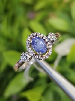 แหวน พลอยแท้ แทนซาไนท์ Tanzanite Silver Ring (Size) 54