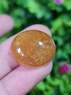 ไหมทอง ควอตซ์ Golden Rutilated Quartz 36.82 กะรัต Cts.พลอยแท้ อัญมณีมงคลประจําวันเกิด เครื่องประดับพลอย