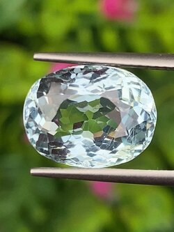 พลอย อความารีน Aquamarine 5.87 กะรัต (Cts.) พลอยแท้ อัญมณีมงคลประจําวันเกิด เครื่องประดับพลอย