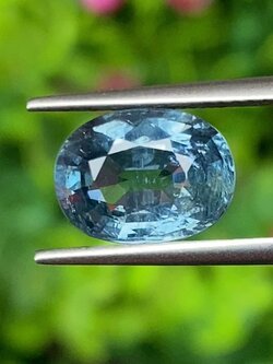 พลอย ไพลิน blue sapphire 3.36 กะรัต (Cts.) ดิบ unheated พลอยแท้ อัญมณีมงคลประจําวันเกิด เครื่องประดับพลอย