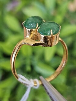 หยก พม่า แท้ Jade แหวนหยก (jadeite) (Size) 55 ดิบ ไม่ผ่านการปรับปรุง (Type A) พม่า (Myanmar)