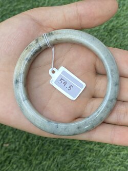 1016 หยก พม่า แท้ Jade กำไลหยก 54.5 มม (Jadeite bracelet) พม่า (Myanmar)