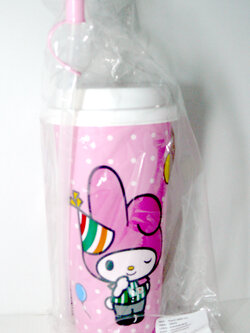 แก้วน้ำอัดลม ขนาดประมาณ 18 ออนซ์ ของสะสมจาก 7-11 Sanrio Collection สีชมพู ลายมายเมโลดี้ My Melody