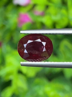 พลอย ทับทิม Ruby sapphire 2.60 กะรัต (Cts. ) ดิบ Unheated พร้อมใบเซอร์ พลอยแท้ อัญมณีมงคลประจําวันเกิด เครื่องประดับพลอย