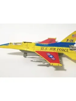มีหลายภาพ,ของเล่นเก่า Diecast เครื่องบิน งานเหล็กผสมชิ้ส่วนพลาสติก F16 ขนาดประมาณ 16 ซม. **ไม่มีกระจกหน้า มือ2