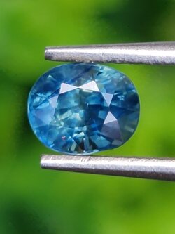 พลอย ไพลิน blue sapphire 1.06 กะรัต (Cts.) ดิบ unheated พลอยแท้ อัญมณีมงคลประจําวันเกิด เครื่องประดับพลอย