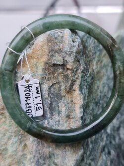 JB6711024 หยก พม่า แท้ Jade กำไลหยก 51.1 มม. (Jadeite bracelet) พม่า (Myanmar)