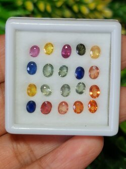 พลอย แฟนซี แซฟไฟร์ Fancy Sapphire 20 เม็ด 5.98 กะรัต (cts.) พลอยแท้ อัญมณีมงคลประจําวันเกิด เครื่องประดับพลอย