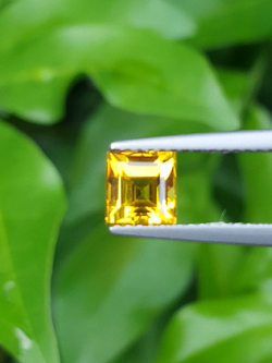 พลอย บุษราคัม yellow sapphire 1.36 กะรัต VVS พลอยแท้ อัญมณีมงคลประจําวันเกิด เครื่องประดับพลอย