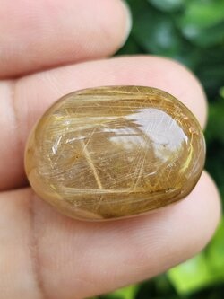 ไหมทอง ควอตซ์ Golden Rutilated Quartz 40.92 กะรัต Cts.พลอยแท้ อัญมณีมงคลประจําวันเกิด เครื่องประดับพลอย