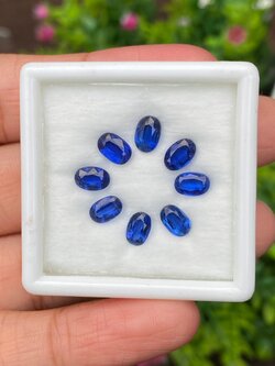 พลอย ไคยาไนต์ Kyanite 5.00 กะรัต (Cts.) 8 เม็ด พลอยแท้ อัญมณีมงคลประจําวันเกิด เครื่องประดับพลอย