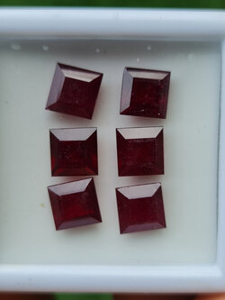 พลอย ทับทิม Ruby sapphire 6 เม็ด 16.30 กะรัต (Cts.) พลอยแท้ อัญมณีมงคลประจําวันเกิด เครื่องประดับพลอย