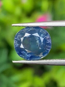 พลอย ไพลิน blue sapphire 3.21 กะรัต (Cts.) ดิบ unheated พลอยแท้ อัญมณีมงคลประจําวันเกิด เครื่องประดับพลอย