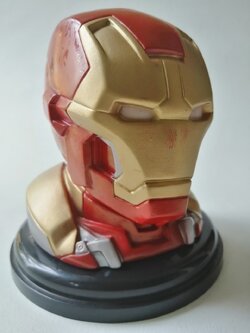 ฝาท็อปเปอร์** ตำหนิ ตามภาพ ด้านหลังมีรอยเปื้อนสี หัว ไออ้อนแมน, ไอร่อนแมน Ironman, glass topper fromMovie, สภาพสะสม เก่าเก็บ