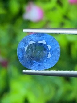 พลอย ไพลิน Blue Sapphire 4.80 กะรัต (Cts.) ดิบ (Unheated ) พร้อมใบเซอร์ พลอยแท้ อัญมณีมงคลประจําวันเกิด เครื่องประดับพลอย