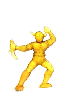 ตุ๊กตุ่นแอ๊นท์ หุ่นยนต์ถือดาบ ขนาด 2 นิ้ว ตามรูป ตัวยางใส สีเหลือง