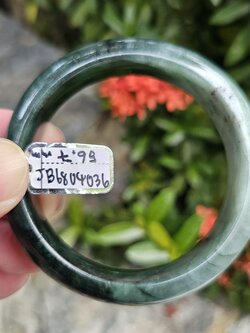 JB6804036 หยก พม่า แท้ Jade กำไลหยก 56.7 มม. (Jadeite bracelet) พม่า (Myanmar)
