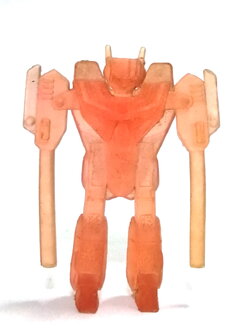 ตุ๊กตุ่นยางขนาด2.5นิ้ว หุ่นมาครอส สีส้ม ขนาดตามรูป งานเก่าเก็บ