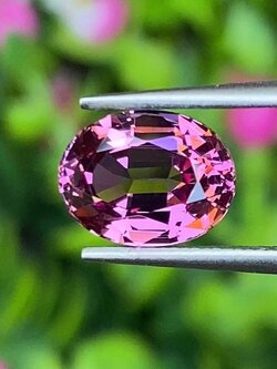 พลอย มาลายา การ์เน็ต Malaya Garnet 2.83 กะรัต (Cts.) ดิบ Unheated พร้อมใบเซอร์ พลอยแท้ อัญมณีมงคลประจําวันเกิด เครื่องประดับพลอย