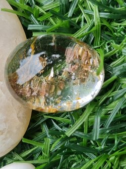 โป่งข่าม ควอตซ์ Rutilated Quartz 39.49 กะรัต Cts. พลอยแท้ อัญมณีมงคลประจําวันเกิด เครื่องประดับพลอย