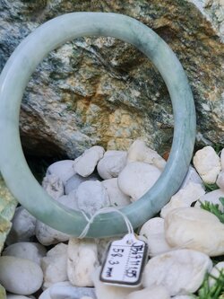 JB6711155 หยก พม่า แท้ Jade กำไลหยก 58.3 มม. (Jadeite bracelet) พม่า (Myanmar)