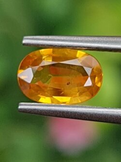 พลอย บุษราคัม yellow sapphire 1.11 กะรัต (Cts.) พลอยแท้ อัญมณีมงคลประจําวันเกิด เครื่องประดับพลอย