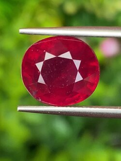 พลอย ทับทิม (Ruby Sapphire) 7.68 กะรัต (Cts.) พลอยแท้ อัญมณีมงคลประจําวันเกิด เครื่องประดับพลอย